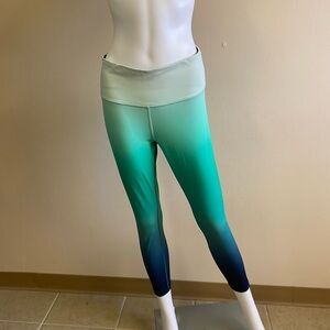 Athleta Ombre Teal and Navy Leggings